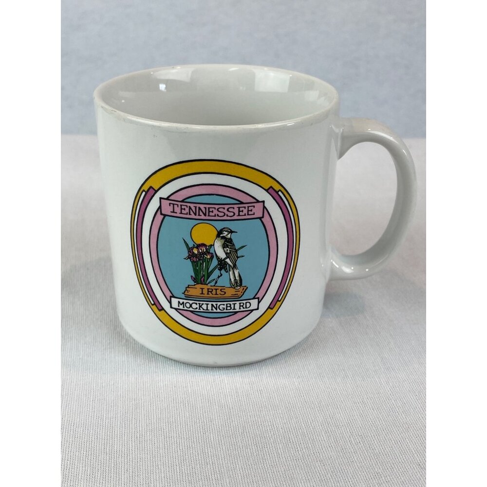 Vintage Tennessee State Souvenier Mug Iris & Mockingbird Ceramic